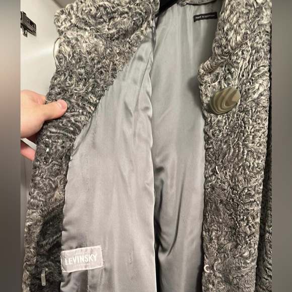 Persian Lamb - Vintage Coat - Woman’s size XXL - Gray - and Matching Gloves - Picture 4 of 5